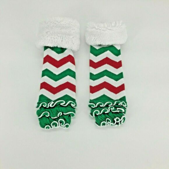 Infant Red Green White Leg Warmers - Picture 1 of 2